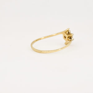 vintage floral bypass diamond ring, folklor vintage jewelry canada