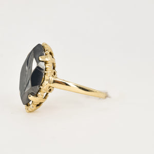 vintage black hematite ring, folklor vintage jewelry canada