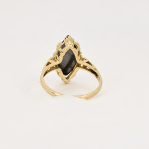 vintage black hematite ring, folklor vintage jewelry canada