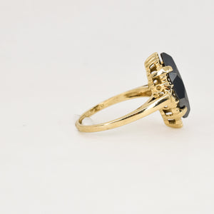 vintage black hematite ring, folklor vintage jewelry canada