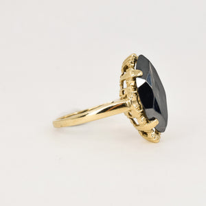 vintage black hematite ring, folklor vintage jewelry canada