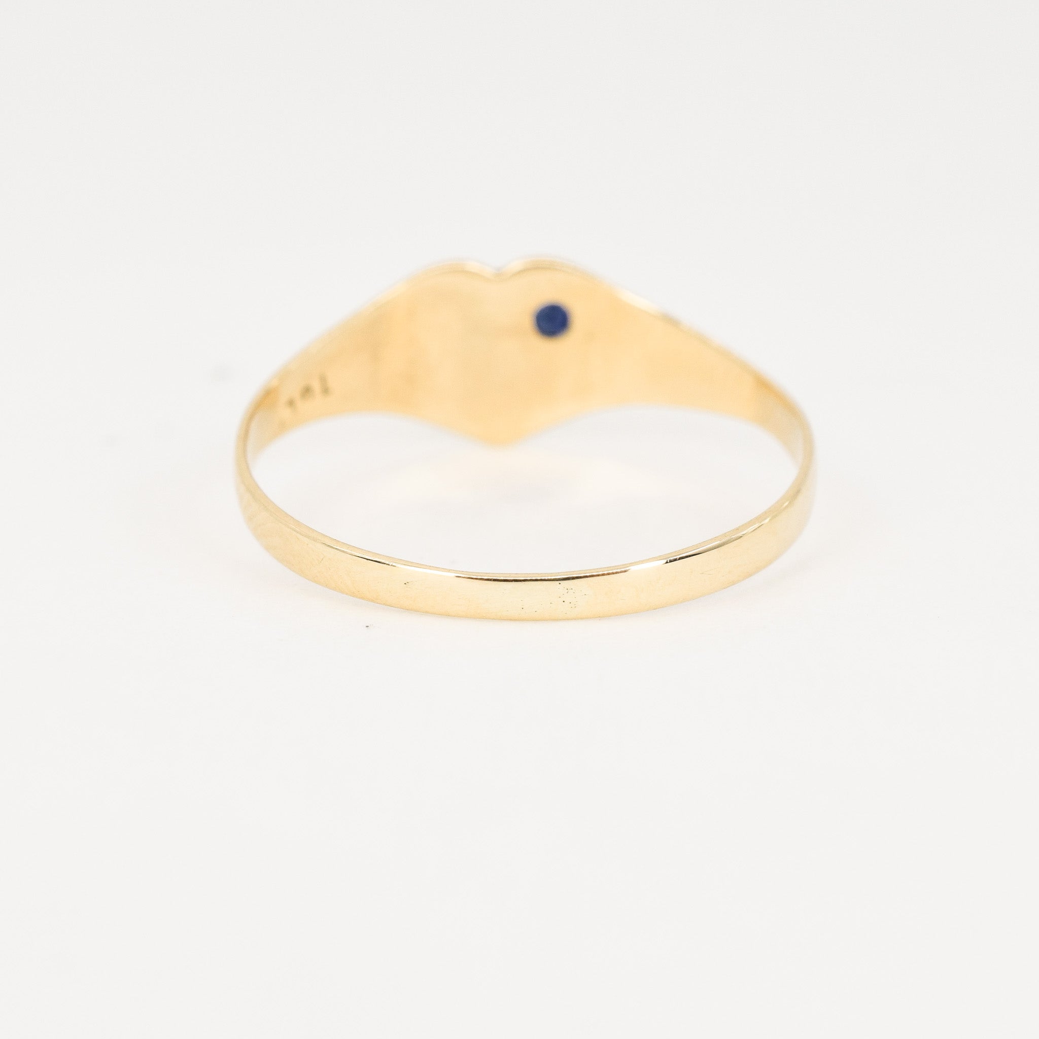 vintage gold sapphire signet ring, folklor vintage jewelry canada