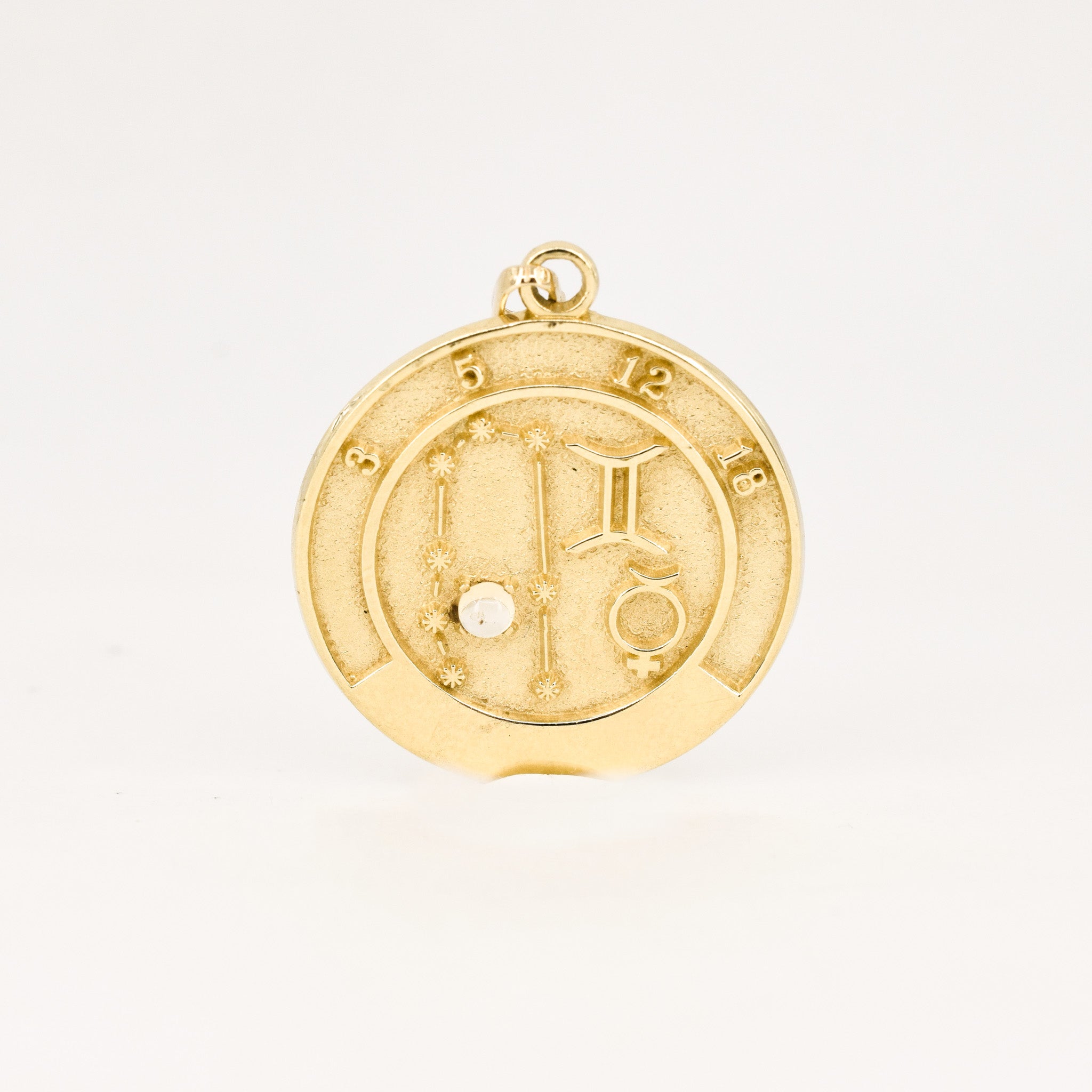vintage gold gemini pendant, folklor vintage jewelry canada