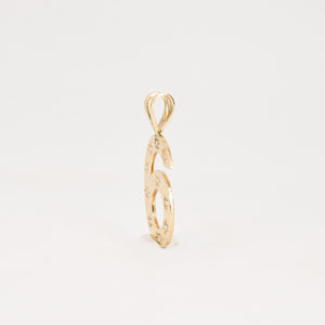 vintage gold 6 pendant with starburst diamonds, folklor vintage jewelry canada 