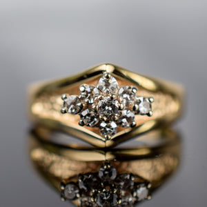 Bold Diamond Cluster Ring