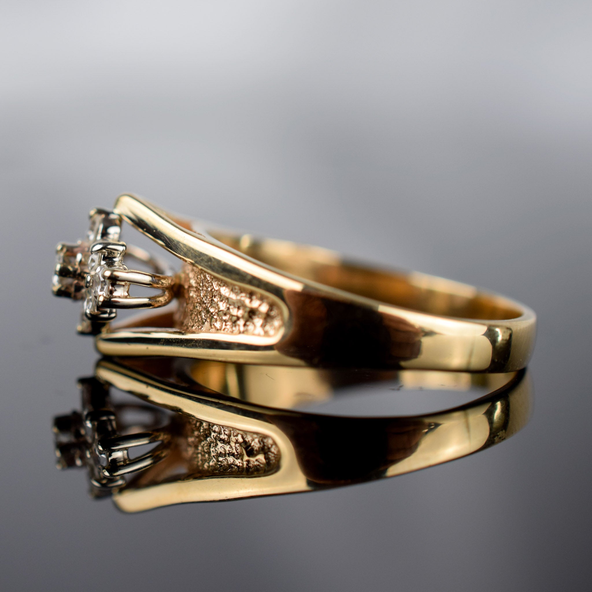 Bold Diamond Cluster Ring