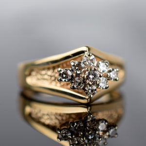 Bold Diamond Cluster Ring