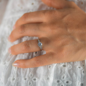 vintage platinum engagement ring, folklor