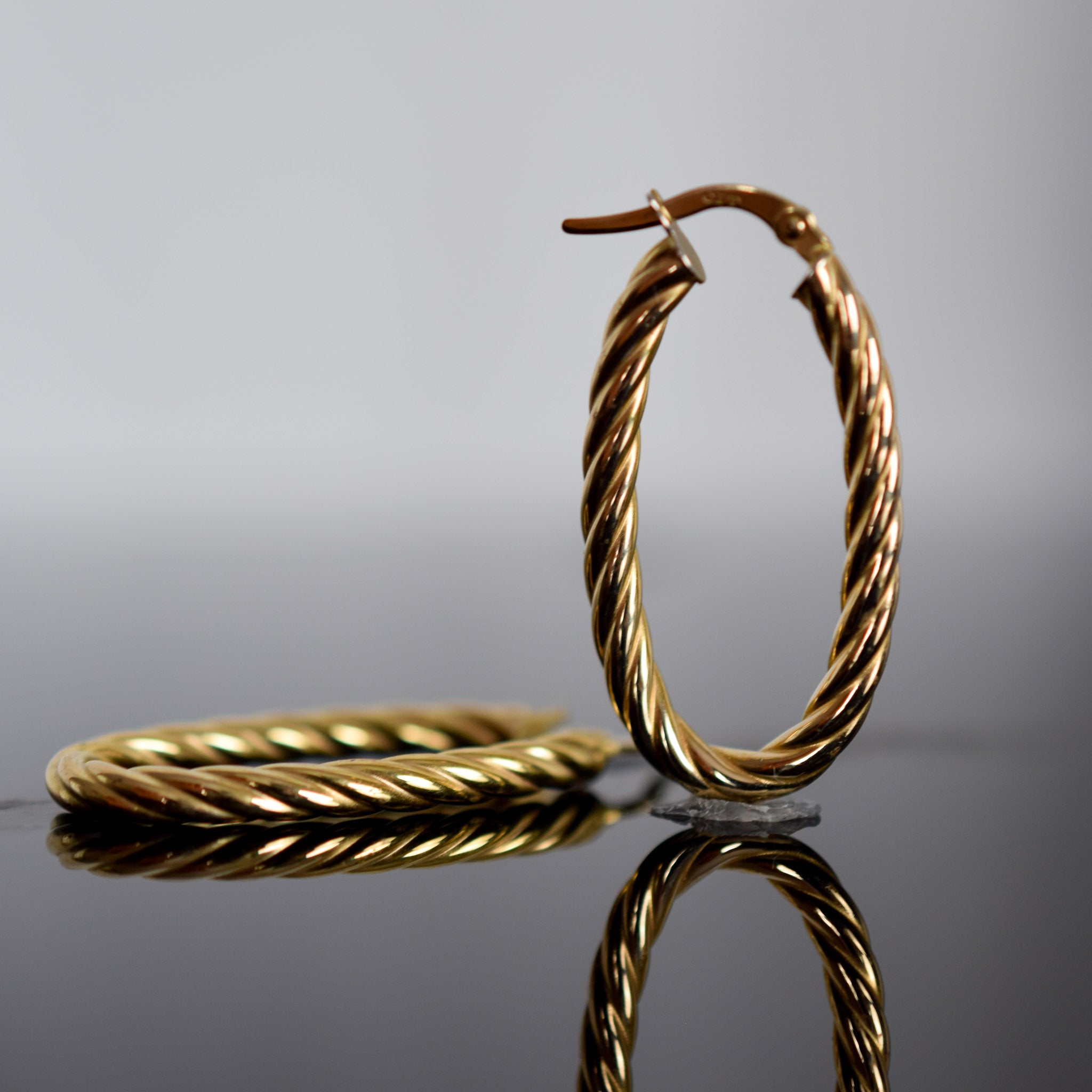 Vintage Gold Hoops Earrings, folklor
