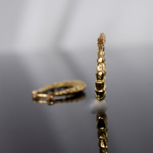 vintage gold bamboo hoop earrings, folklor