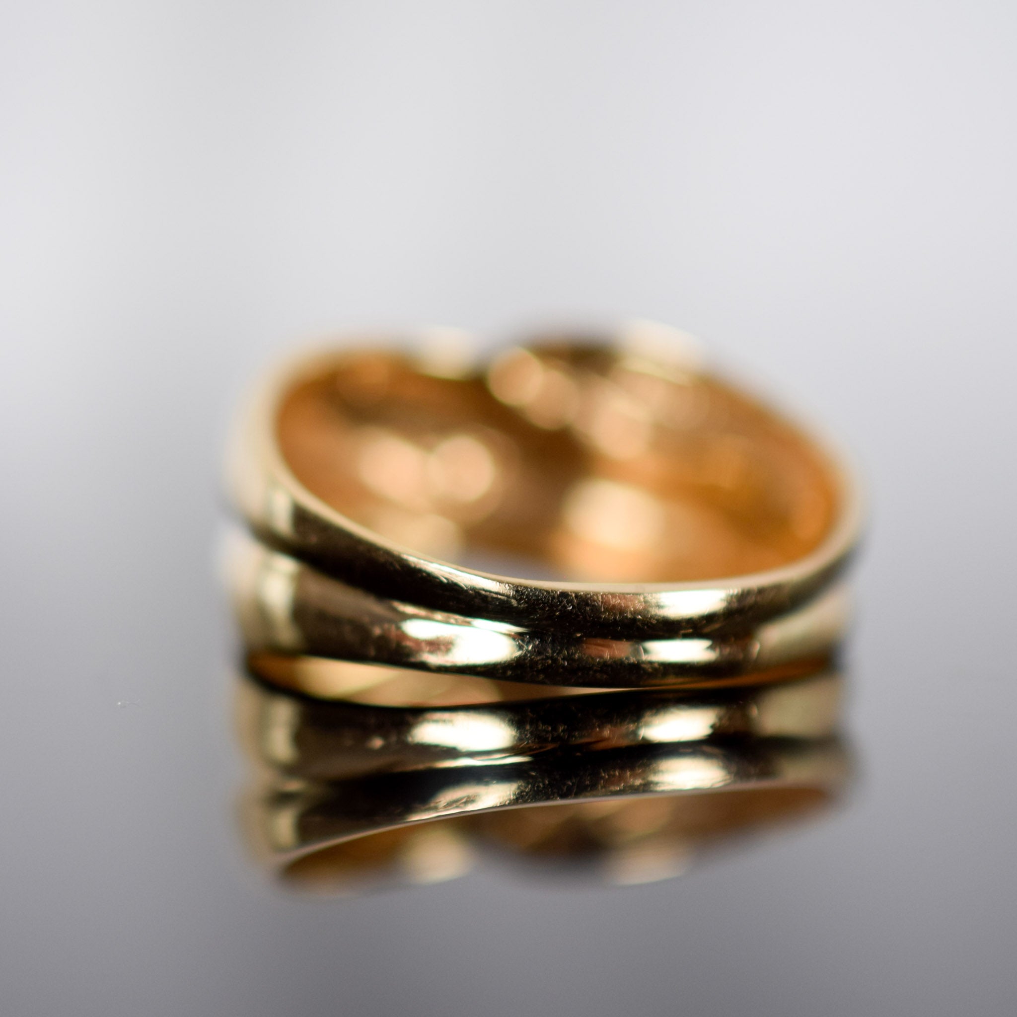 vintage chunky gold ring, folkor vintage jewelry shop