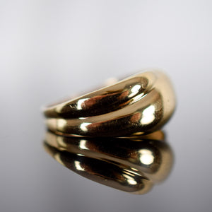 vintage chunky gold ring, folkor vintage jewelry shop