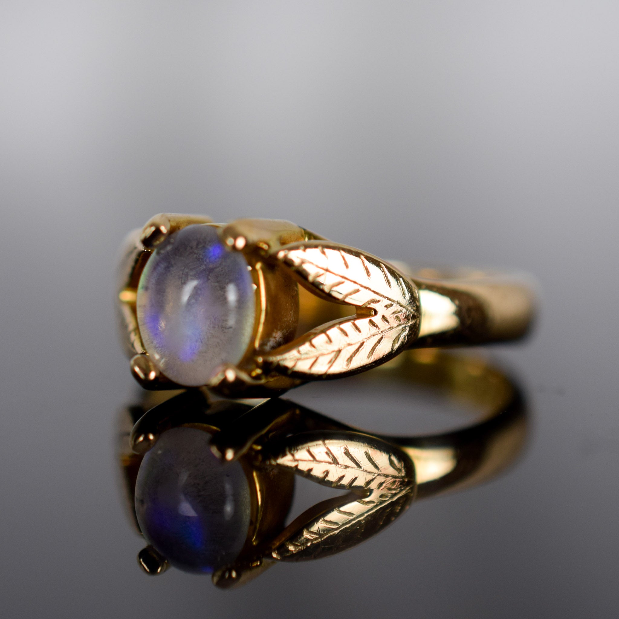 vintage moonstone ring for sale, folklor vintage jewelry shop
