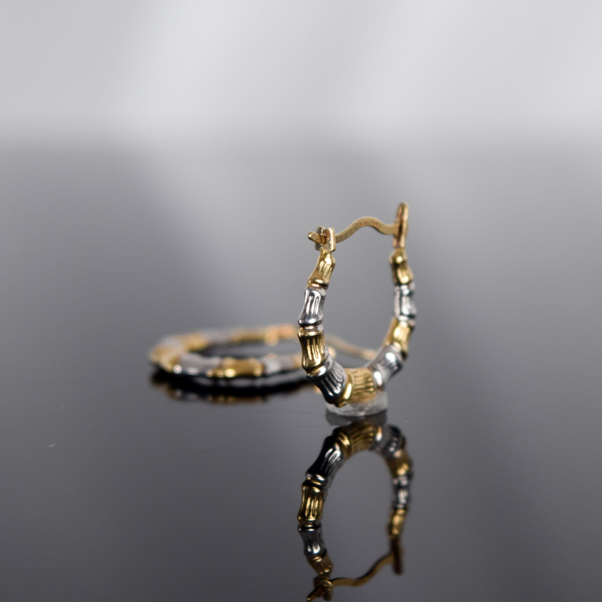 Vintage gold bamboo hoops for sale, folklor 