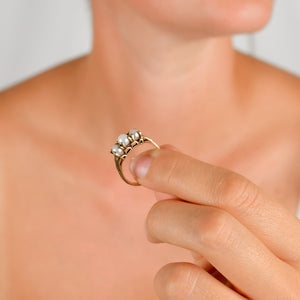 antique gold pearl ring for sale, folklor  