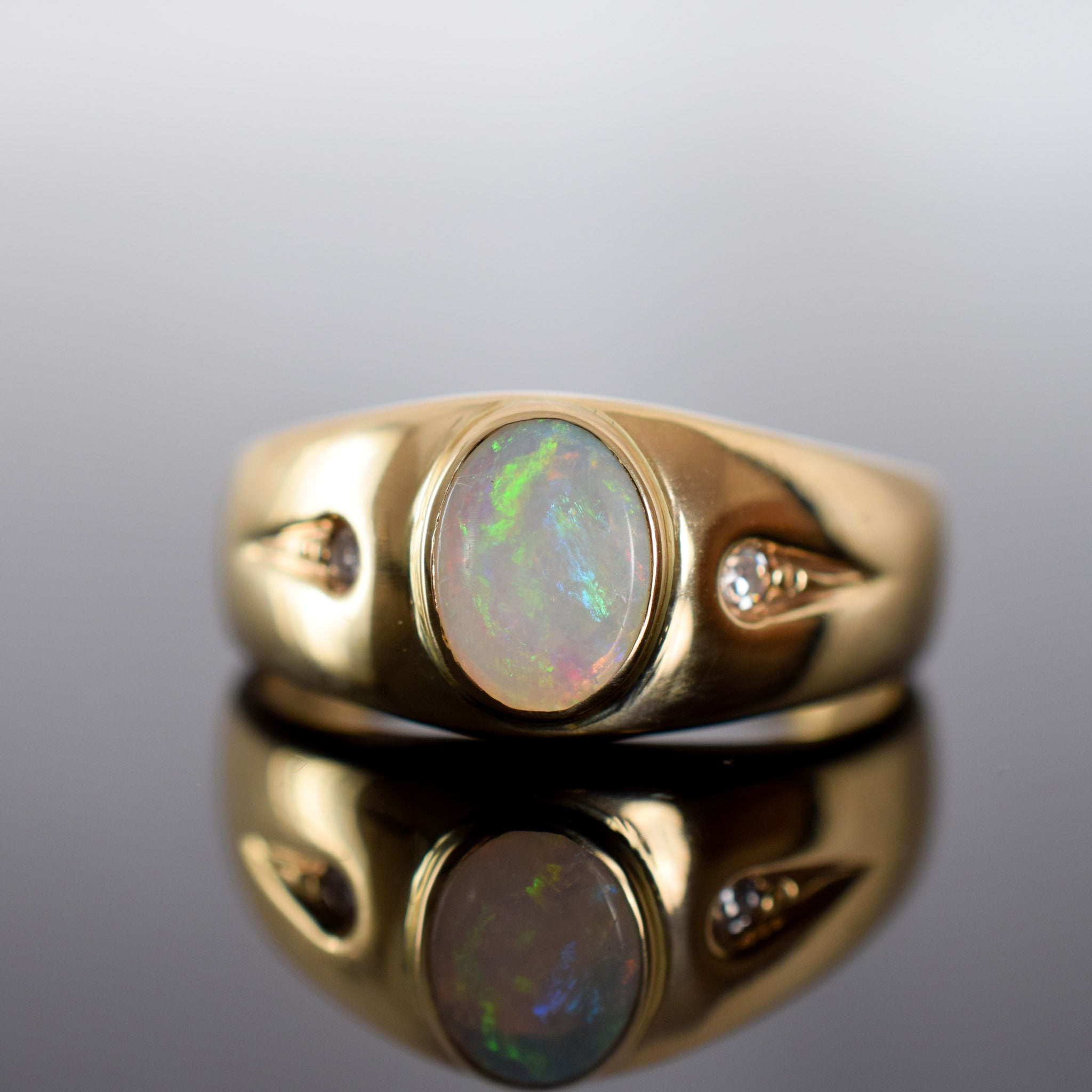 Bezel set opal ring for sale, folklor 