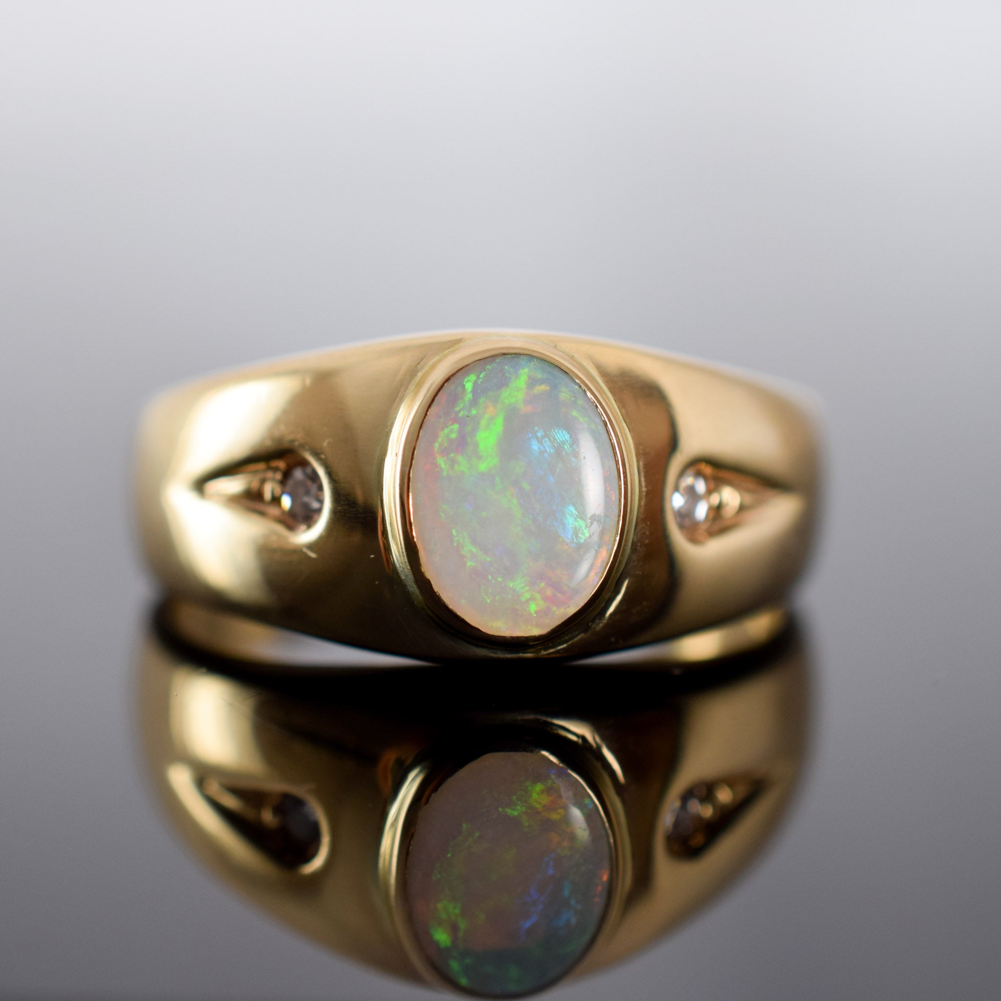 Bezel set opal ring for sale, folklor 