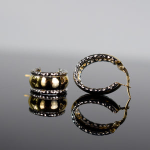 Vintage gold hoop earrings for sale, folklor 