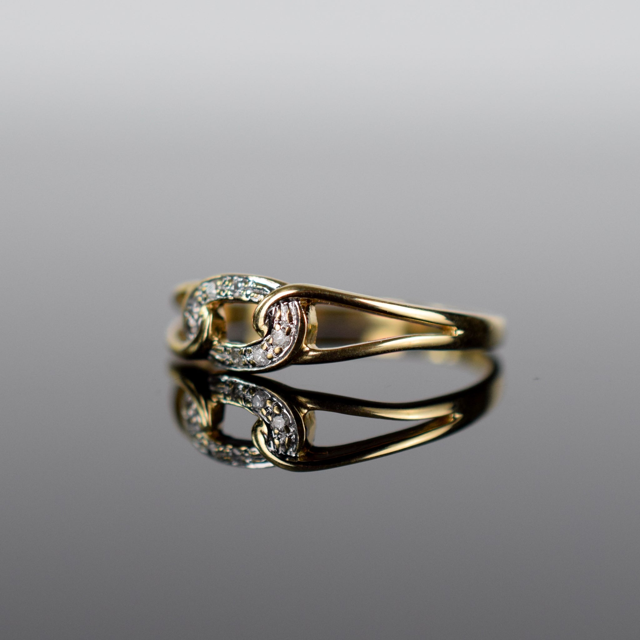 vintage diamond link ring, folklor 