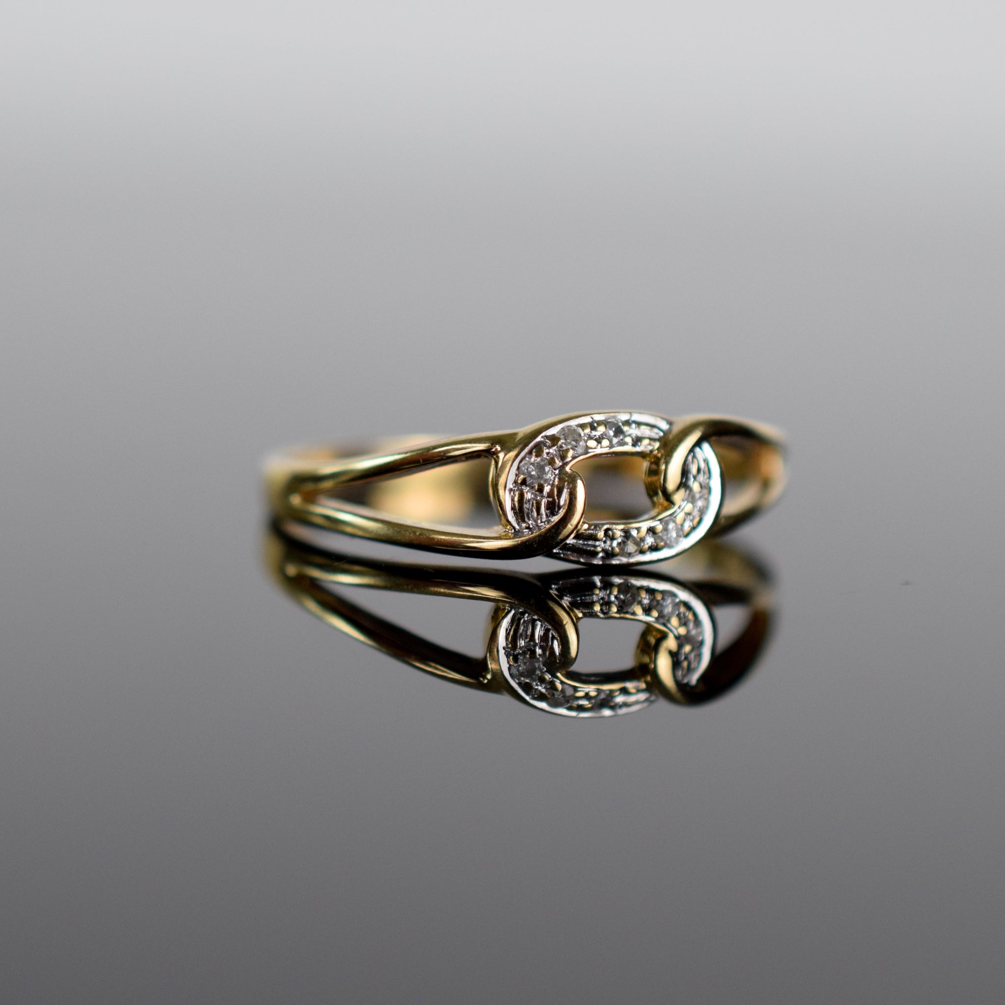 vintage diamond link ring, folklor 