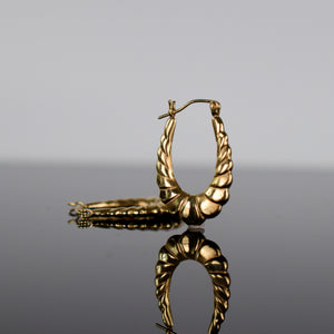 Vintage gold croissant hoops for sale, folklor