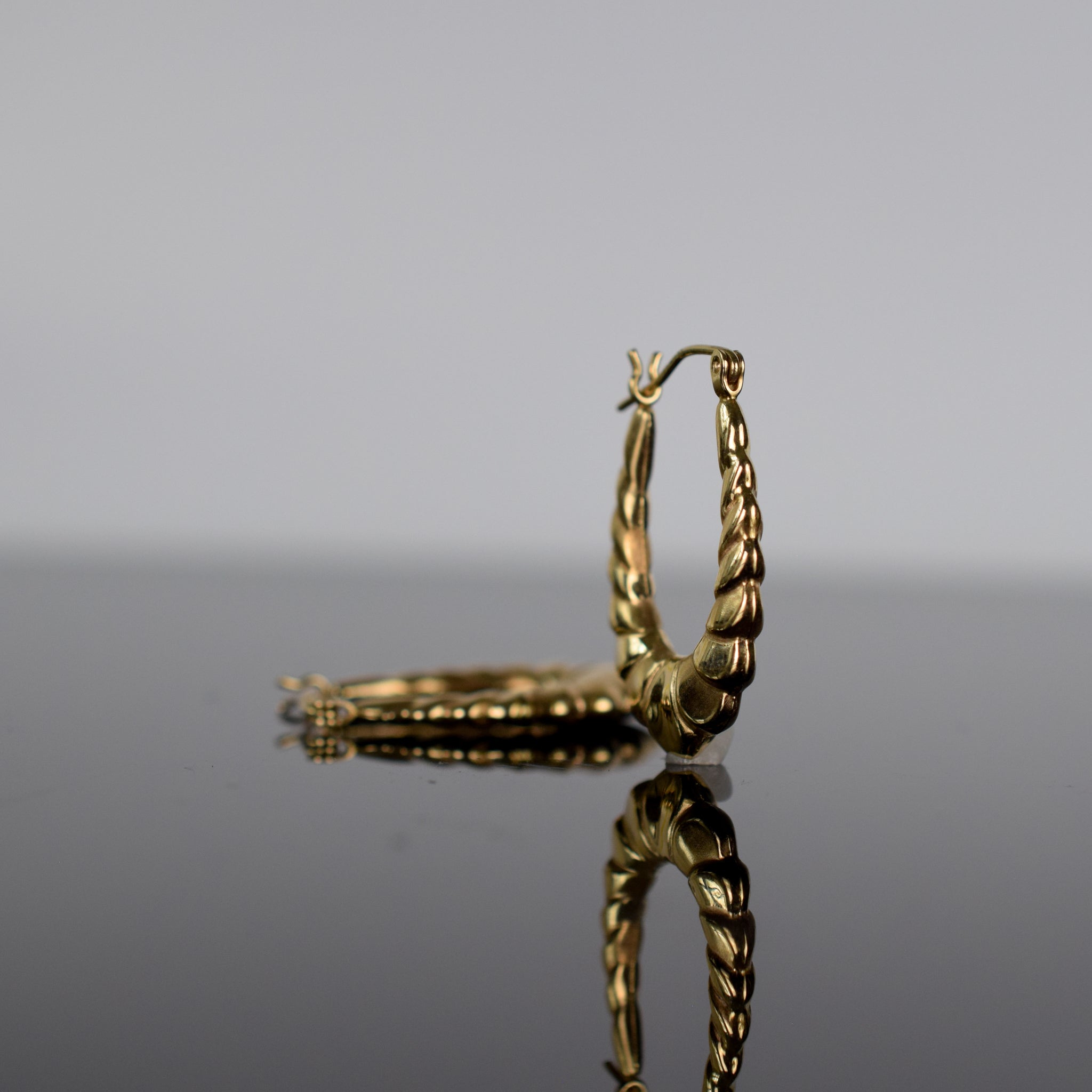 Vintage gold croissant hoops for sale, folklor