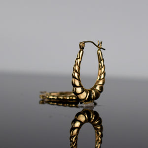 Vintage gold croissant hoops for sale, folklor