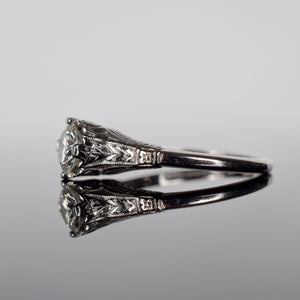 vintage platinum engagement ring, folklor