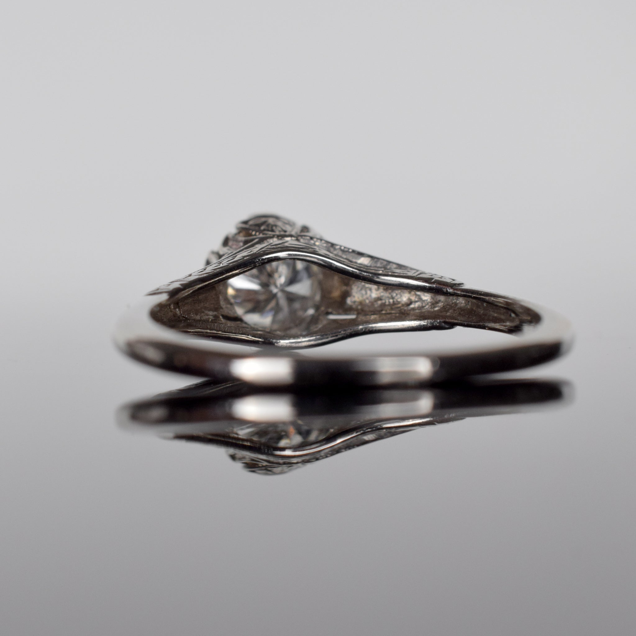 vintage platinum engagement ring, folklor