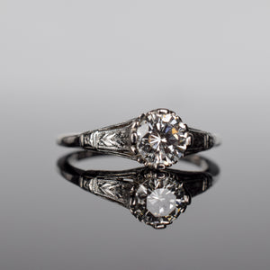 vintage platinum engagement ring, folklor