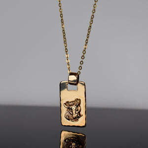 vintage taurus zodiac necklace, folklor