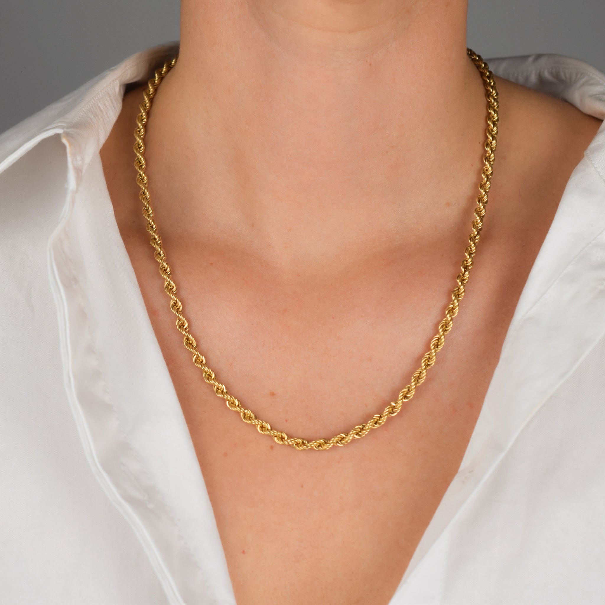 20" Golden Rope Chain Necklace (14k)