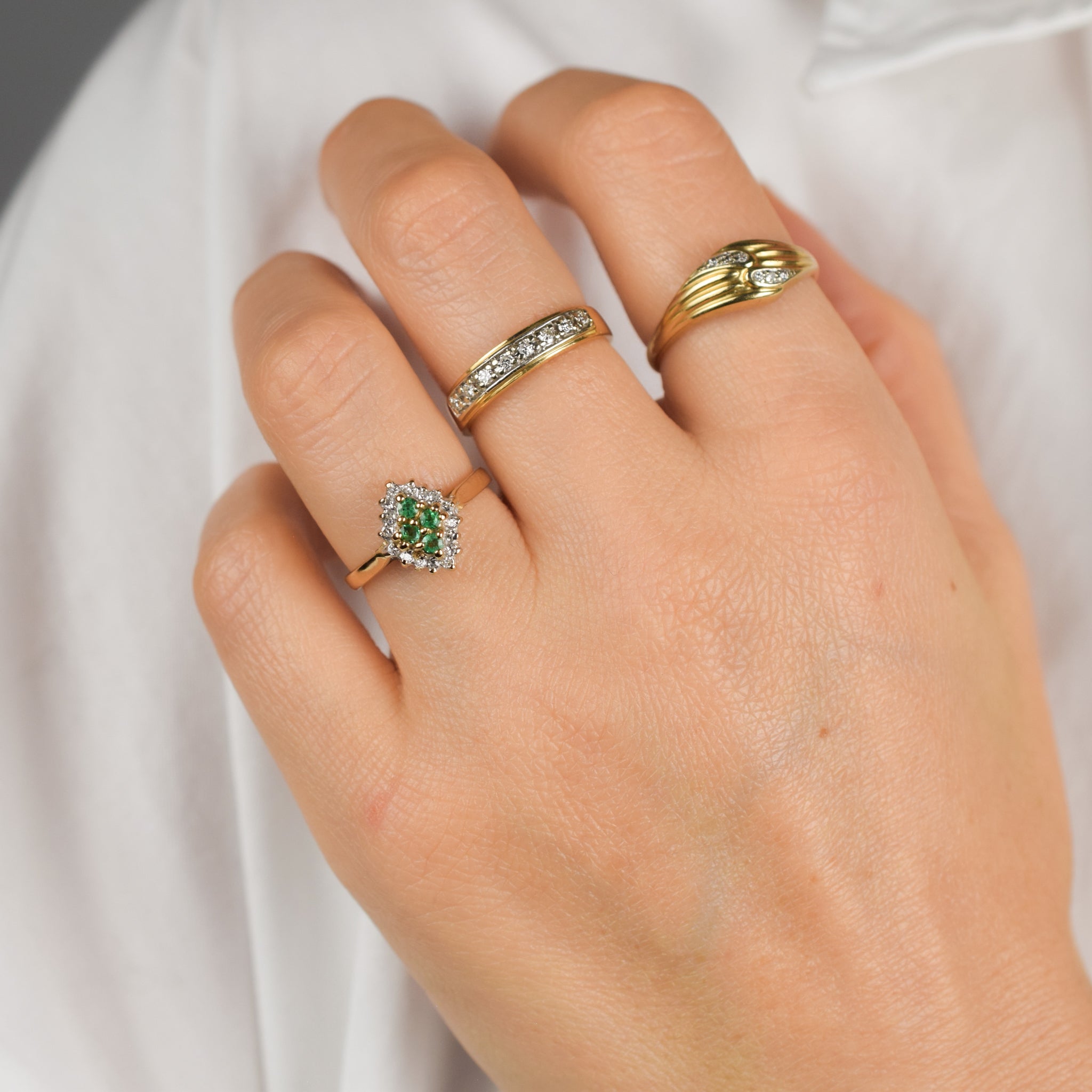 vintage emerald and diamond ring, folklor