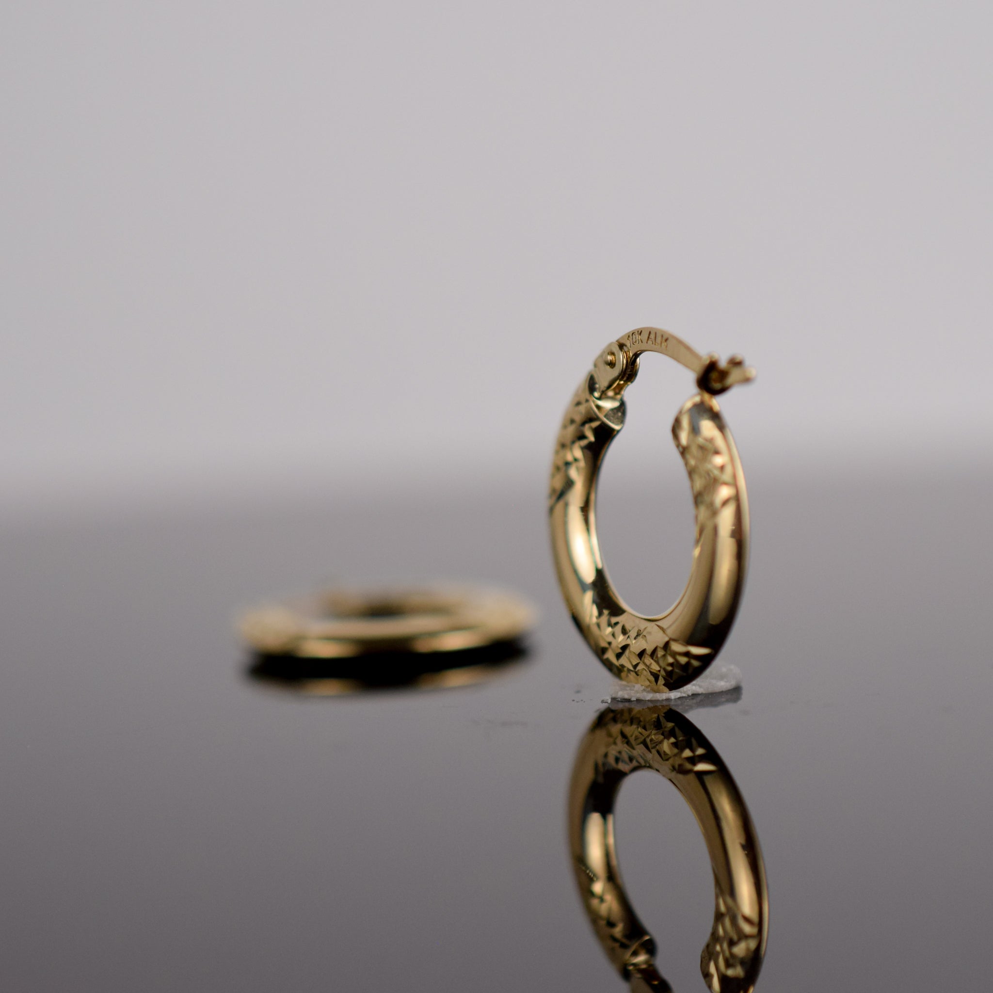 Diamond Cut Gold Hoops