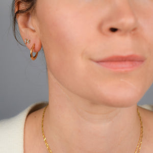 Diamond Cut Gold Hoops