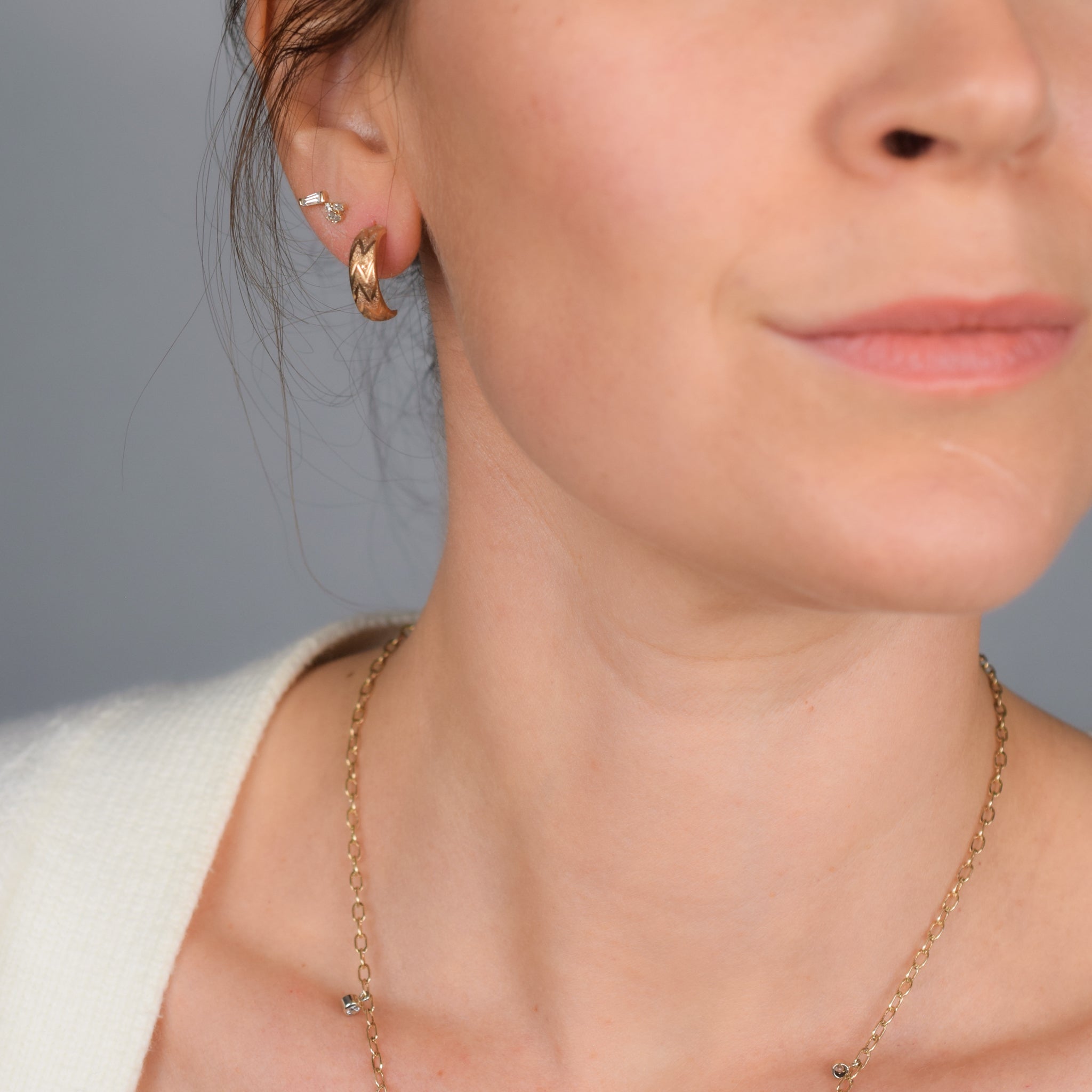 Rose Gold Half Hoops