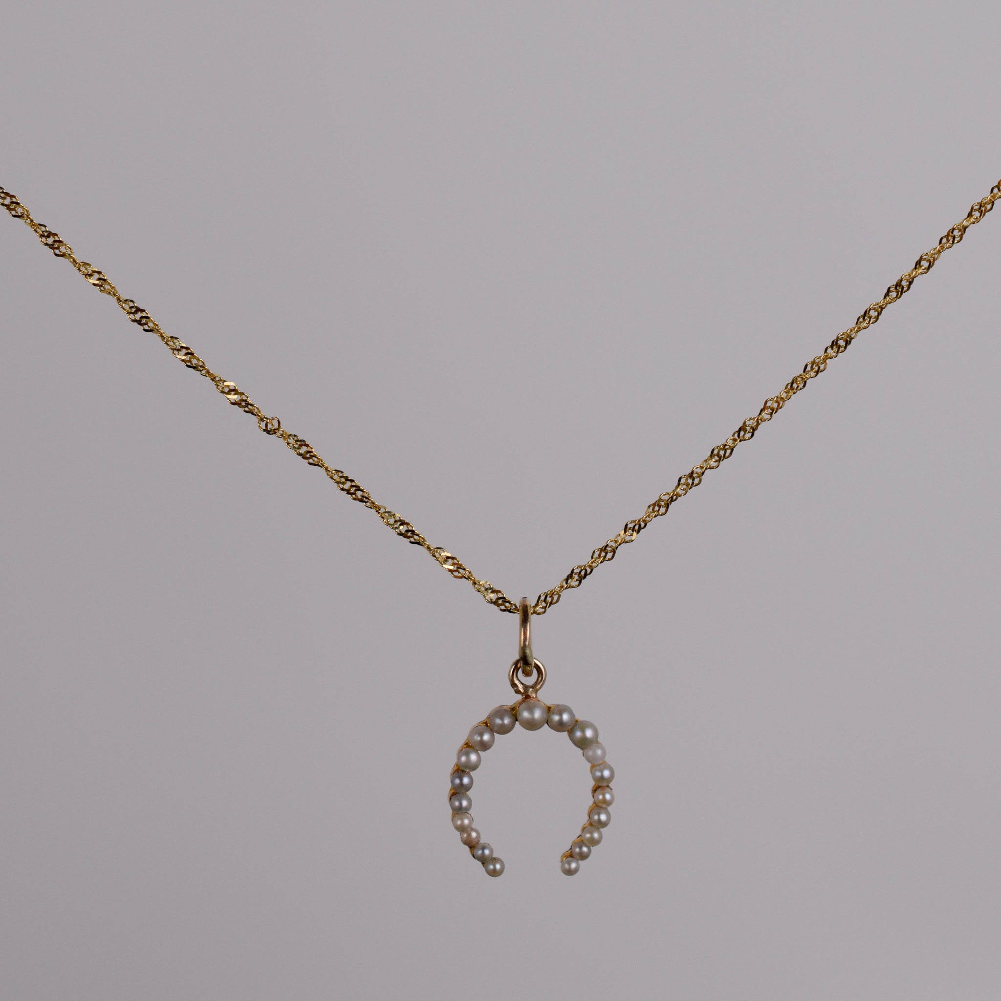 Antique Seed Pearl Horseshoe Pendant