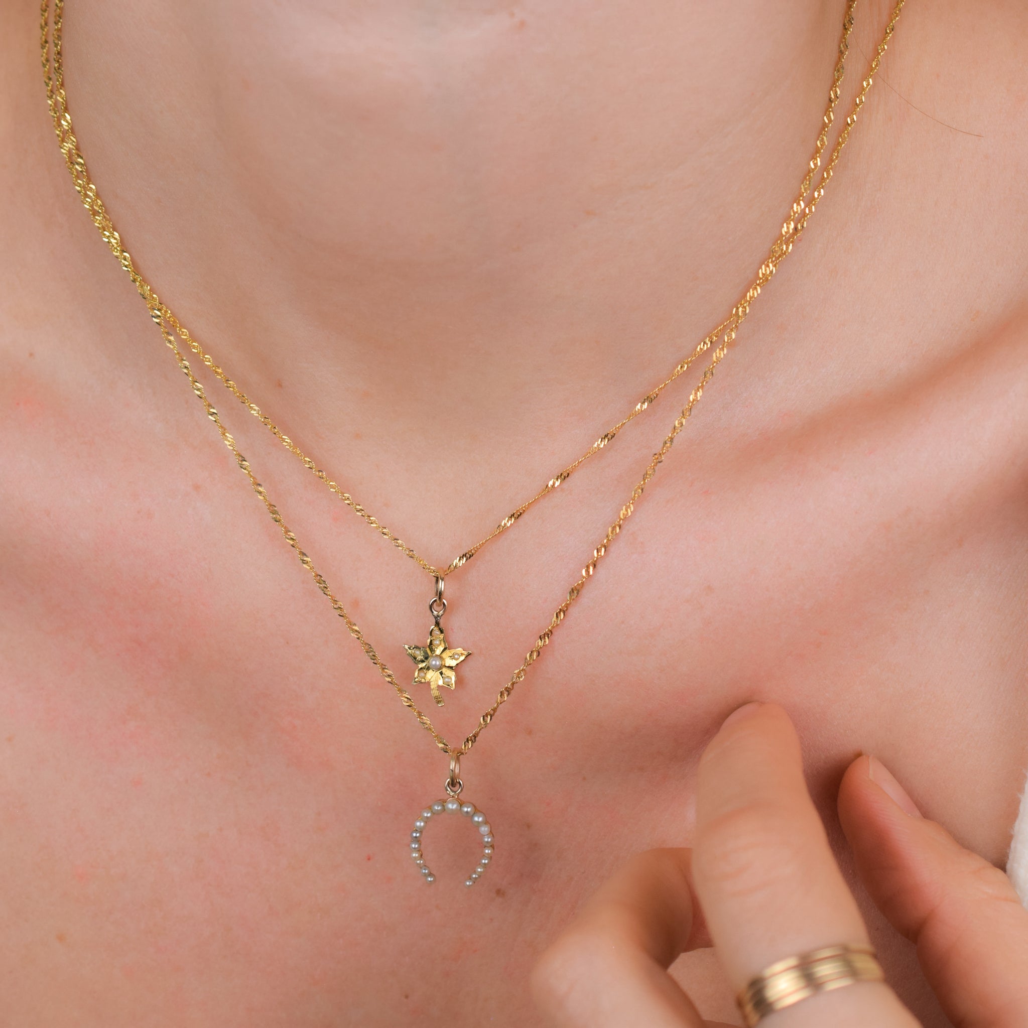 Antique Seed Pearl Horseshoe Pendant