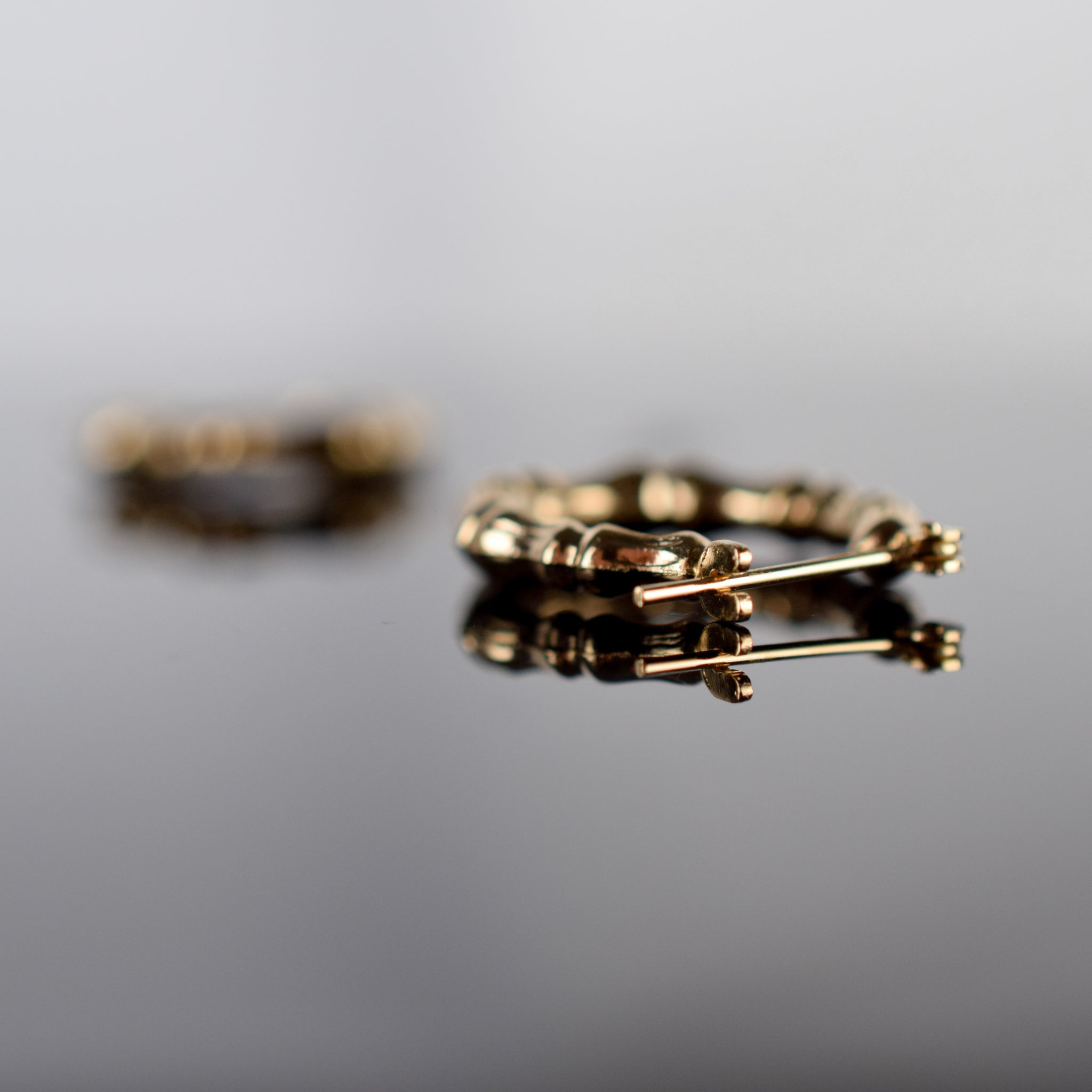 vintage bamboo gold hoops, folklor