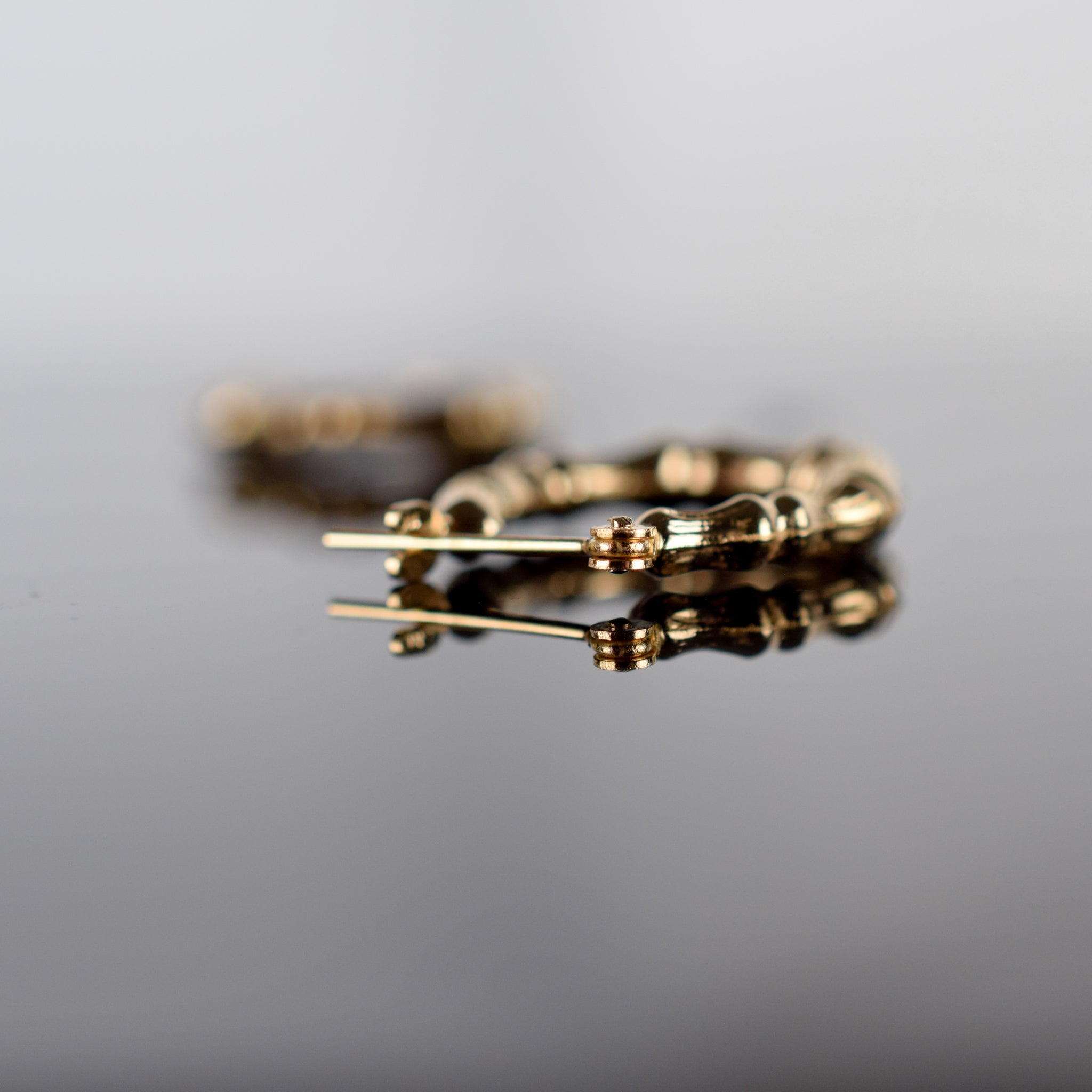 vintage bamboo gold hoops, folklor