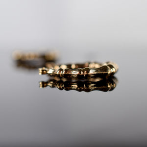 vintage bamboo gold hoops, folklor