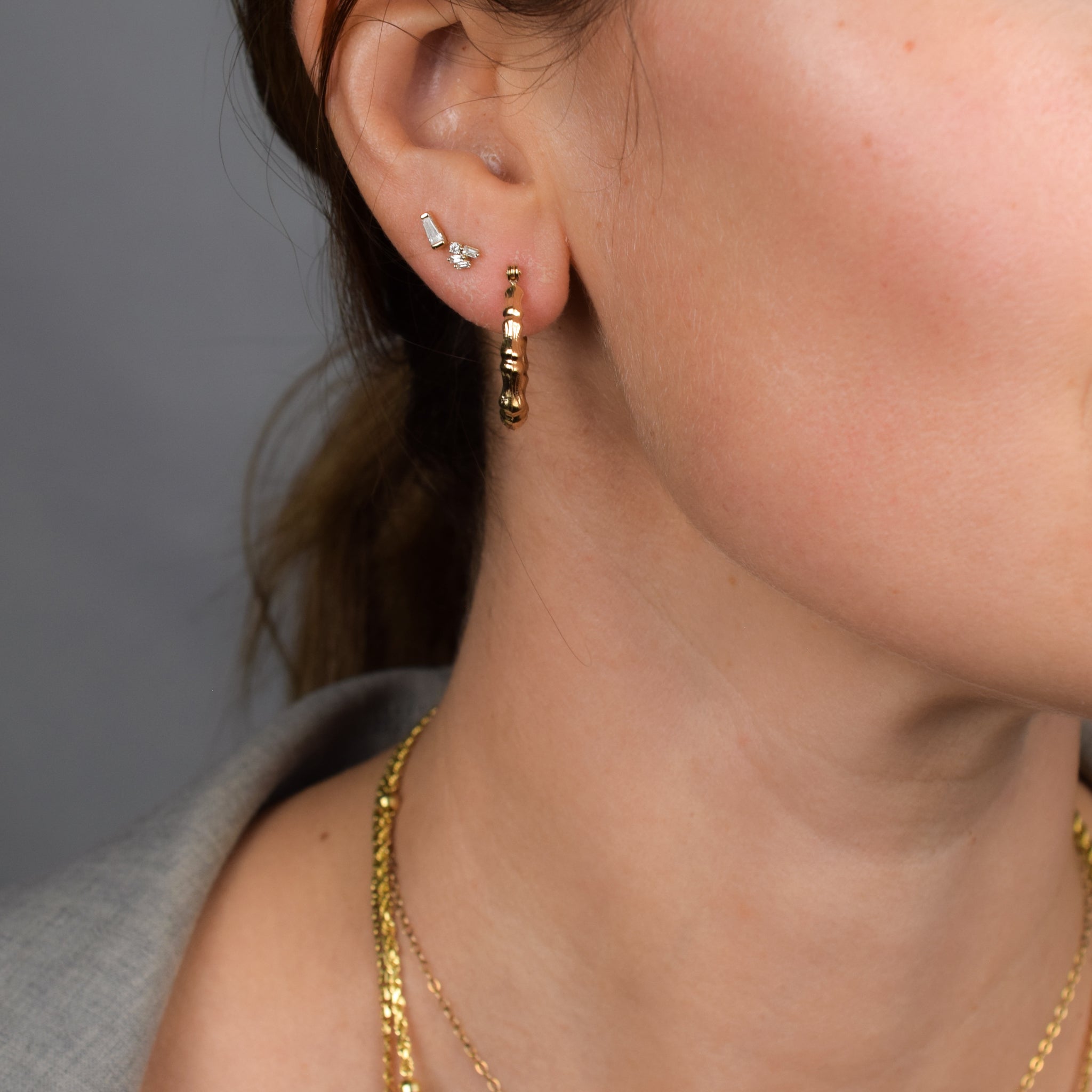 vintage bamboo gold hoops, folklor