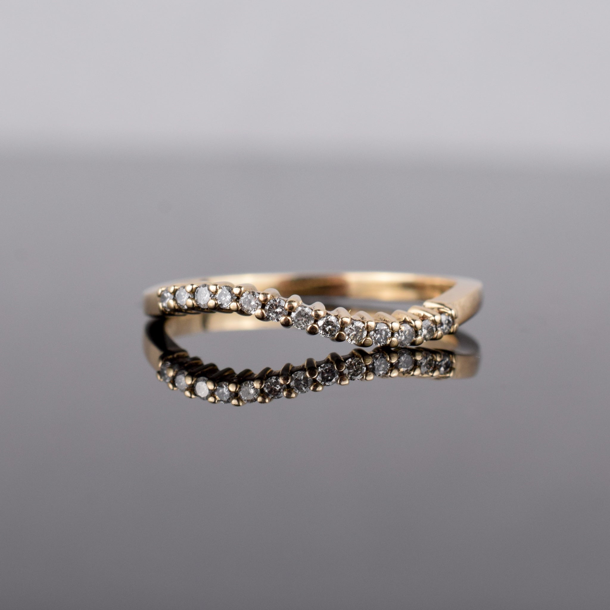 vintage gold and diamond stacking ring, folklor