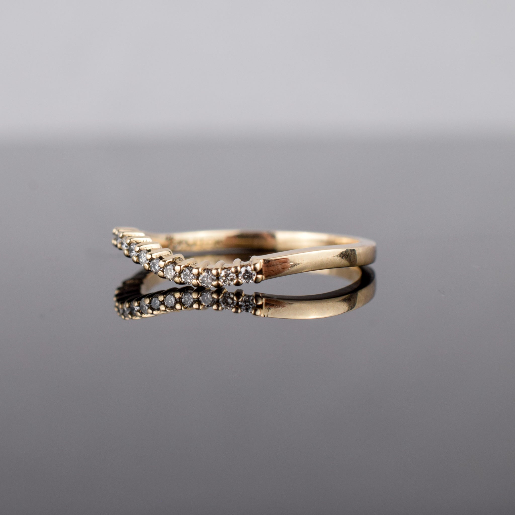 vintage gold and diamond stacking ring, folklor