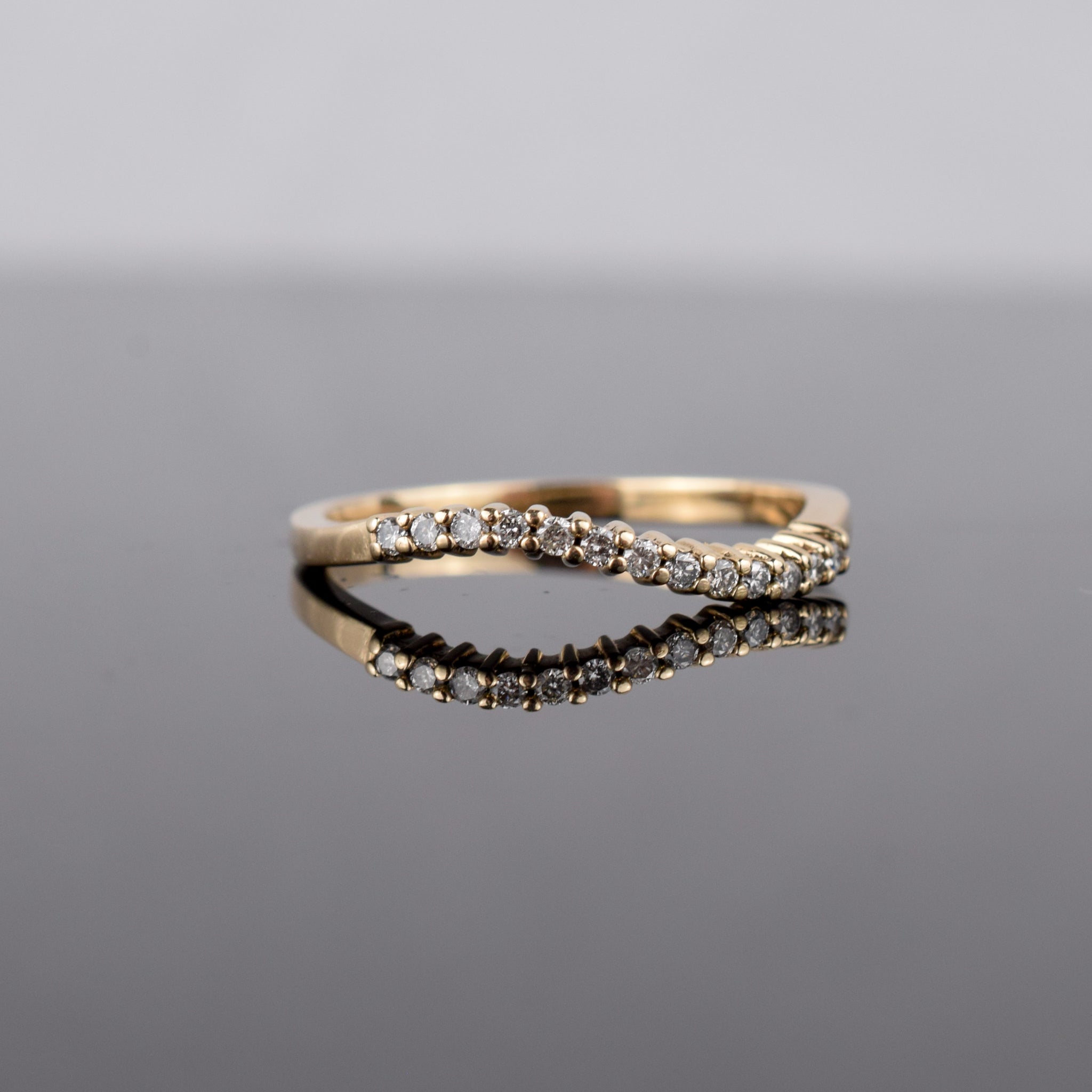 vintage gold and diamond stacking ring, folklor