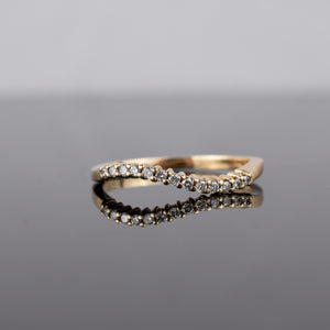 vintage gold and diamond stacking ring, folklor
