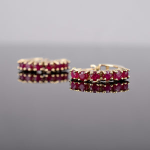 ruby huggie earrings, folklor