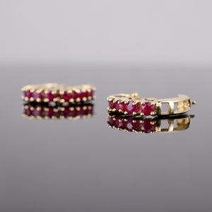 ruby huggie earrings, folklor