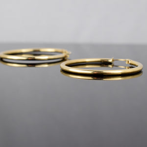 14k yellow gold hoops, folklor