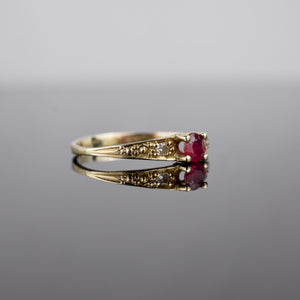 Dainty ruby stacking ring, folklor